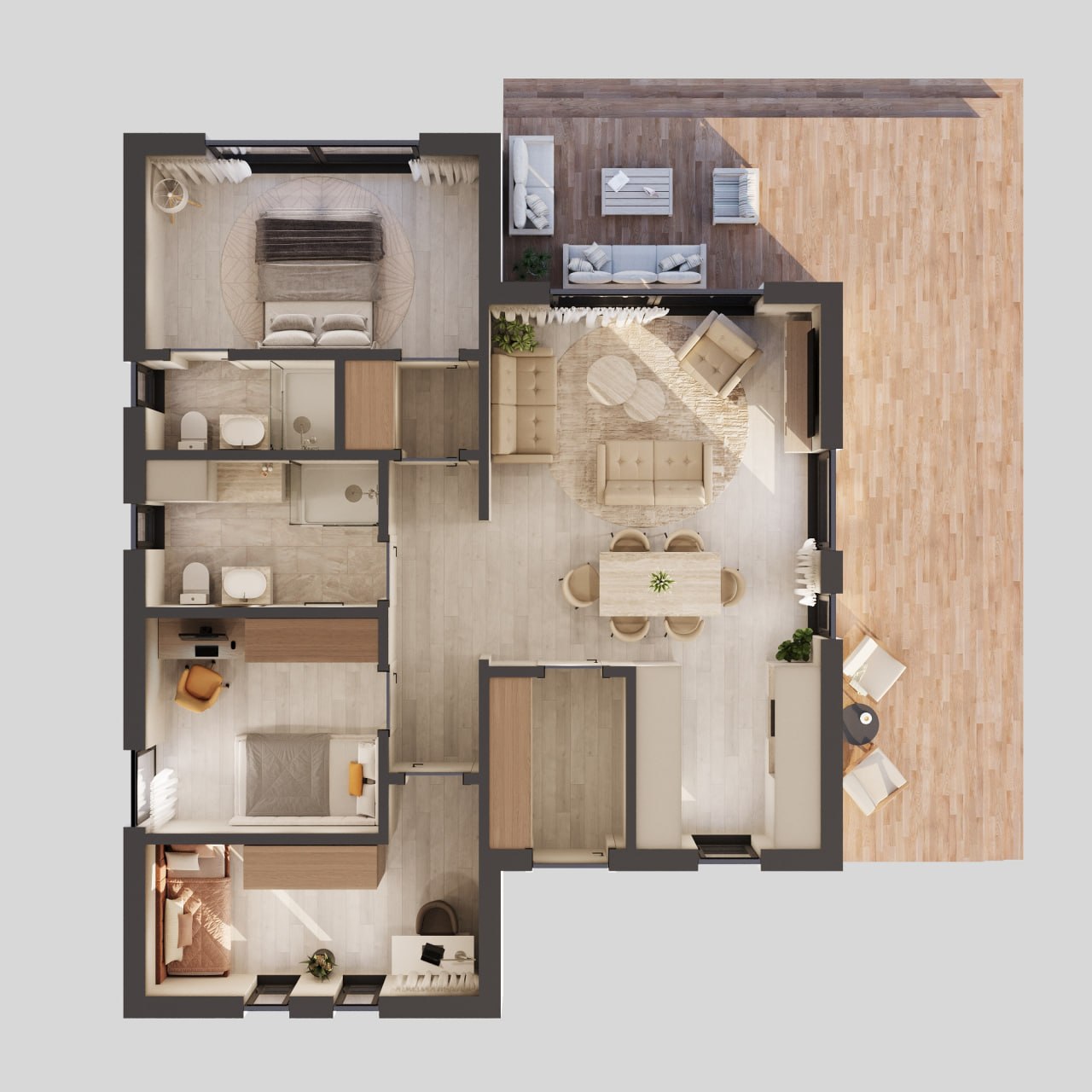 Combo L Layout Plan