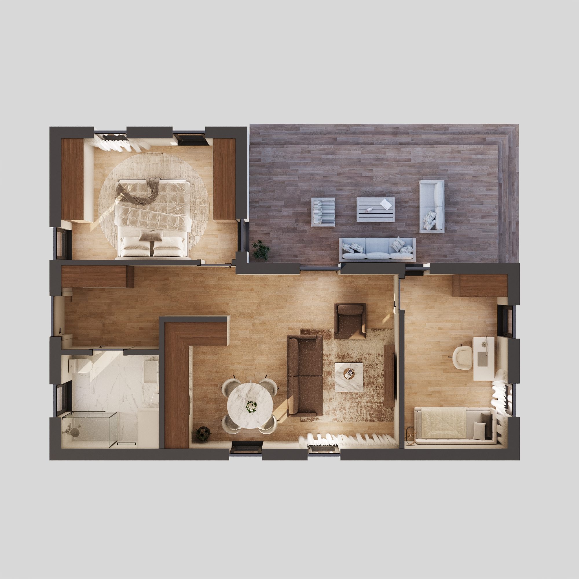 L-Shape S Layout Plan
