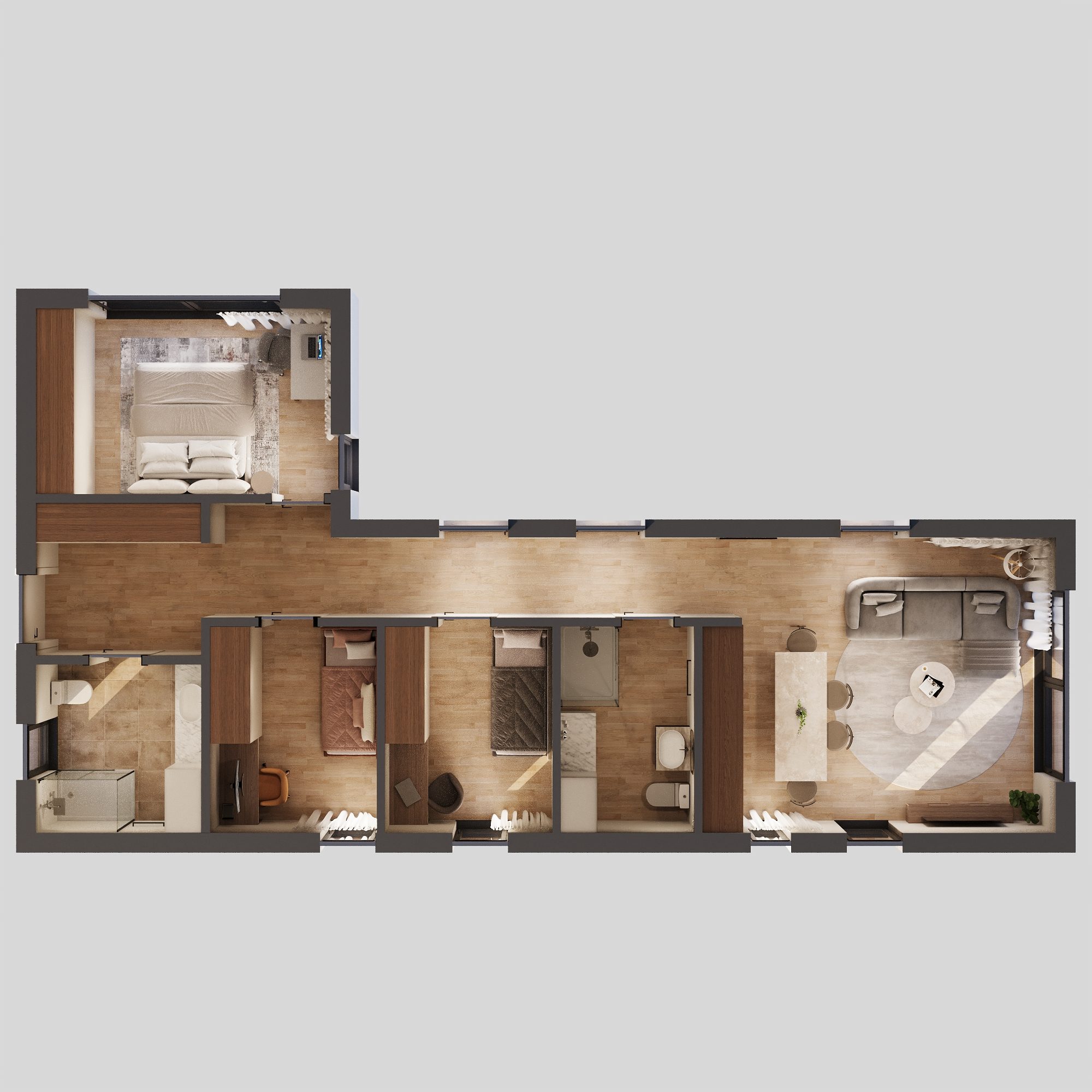L-Shape XL Layout Plan