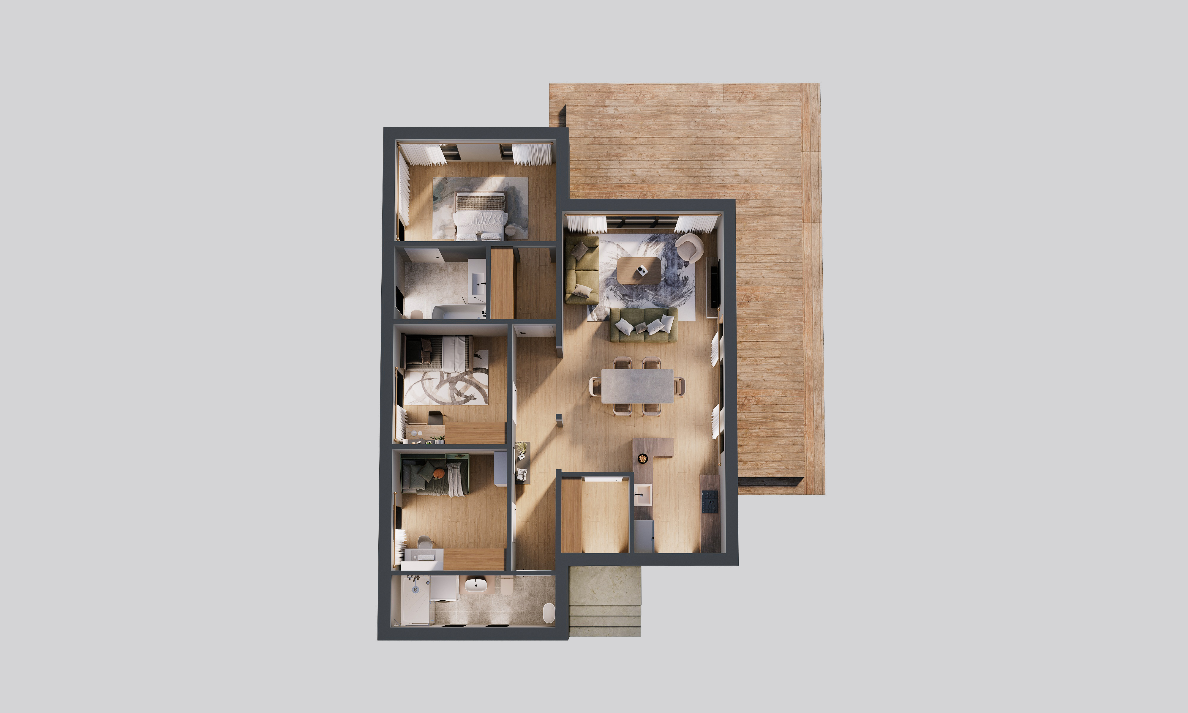 Combo modular home floor plan